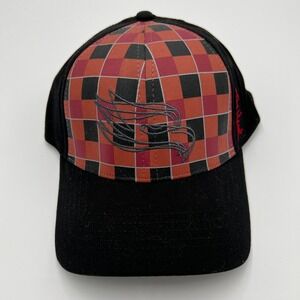 Tony Hawk Checkered Eagle Logo Flexfit Hat Black Red S/M NWT New Skateboarding